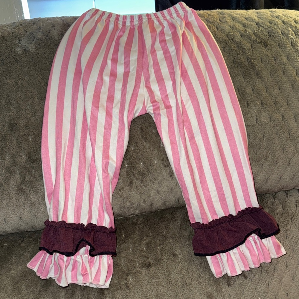 Pink and White Striped Pants